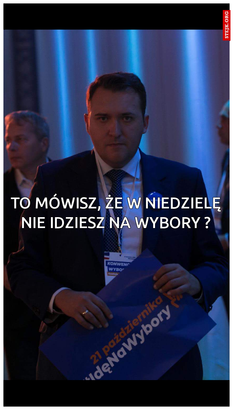 To mówisz, że w niedzielę nie idziesz na wybory ?