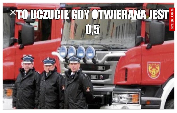 To uczucie gdy otwierana jest 0,5