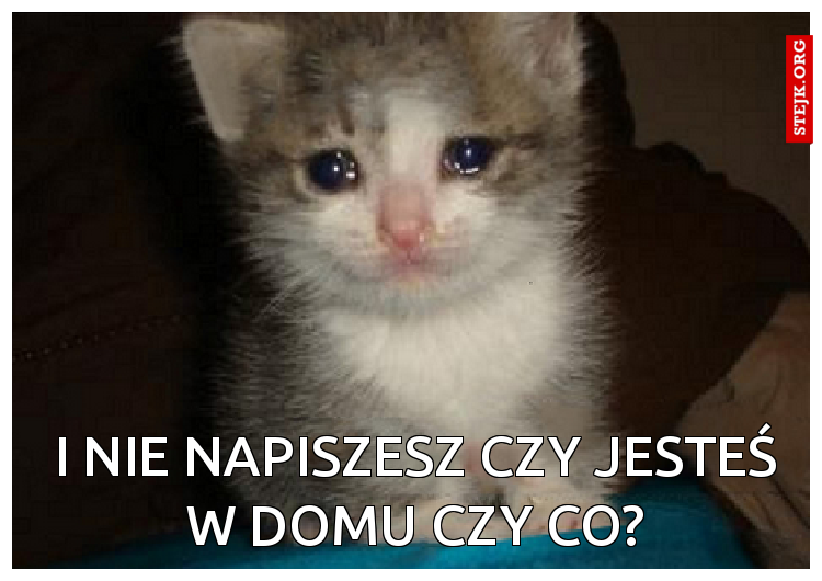I nie napiszesz czy jesteś w domu czy co?