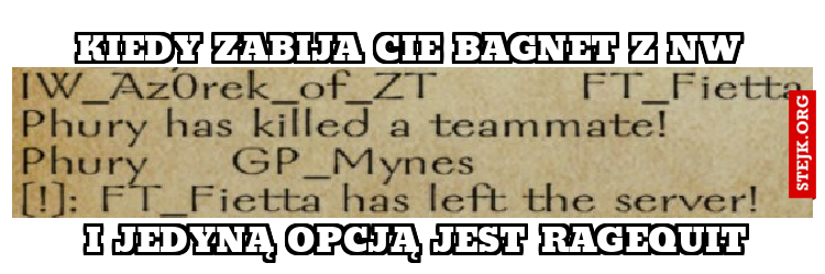 Kiedy zabija cie bagnet z nw