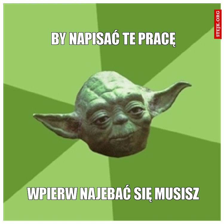 By napisać te pracę 