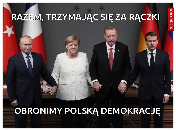 Razem, trzymając się za rączki