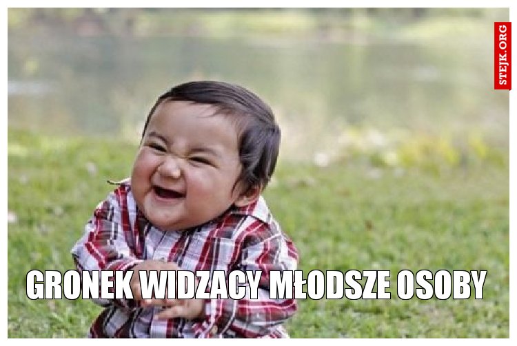 Gronek widzacy młode osoby 