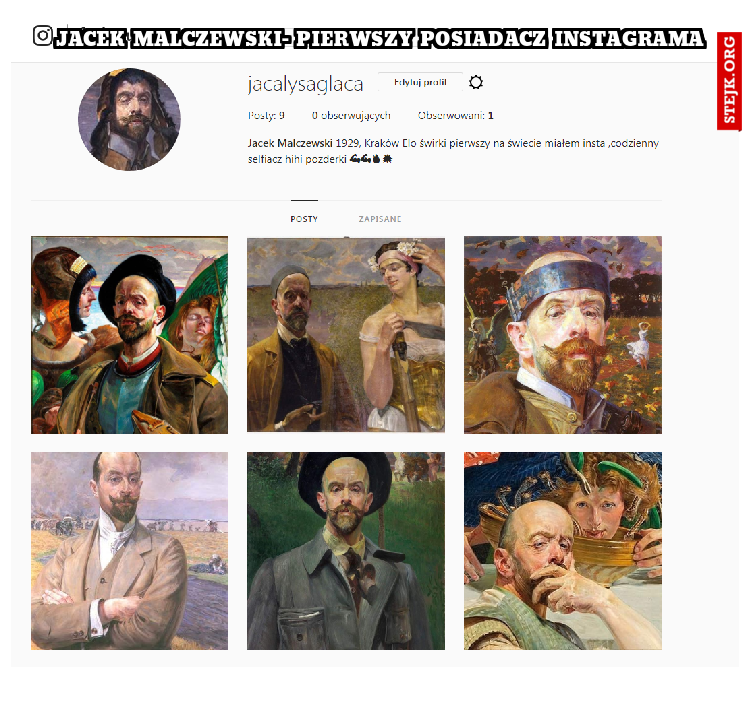 Jacek Malczewski- pierwszy posiadacz instagrama 