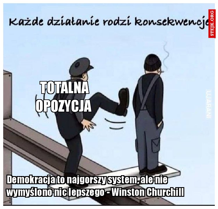 Demokracja to najgorszy system, ale nie wymyślono nic lepszego - Winston Churchill 