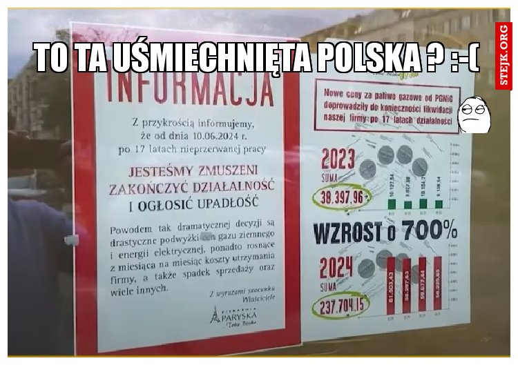 TO TA UŚMIECHNIĘTA POLSKA ? :-(