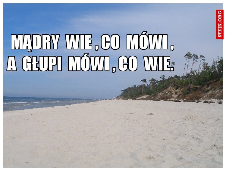 Mądry  wie , co  mówi , A  Głupi  mówi , co  wie. 