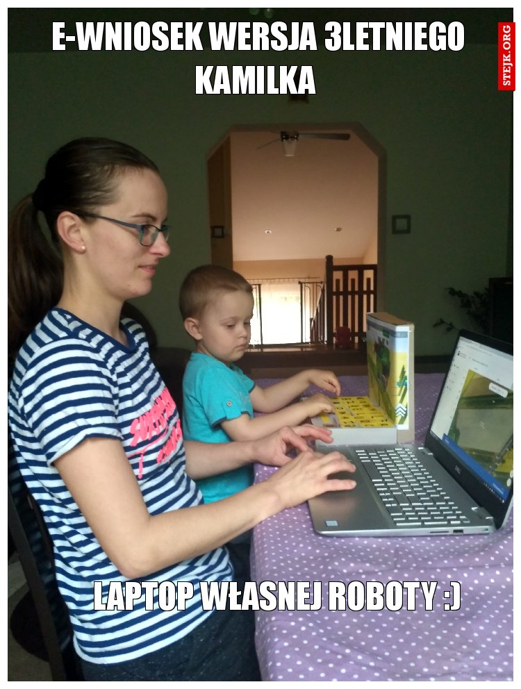 E-wniosek wersja 3letniego Kamilka 