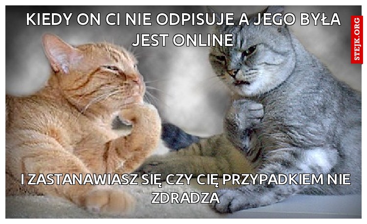 Kiedy on ci nie odpisuje a jego była jest online