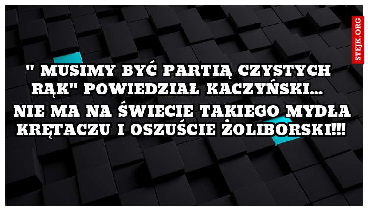 " musimy być partią czystych rąk" powiedział Kaczyński... 