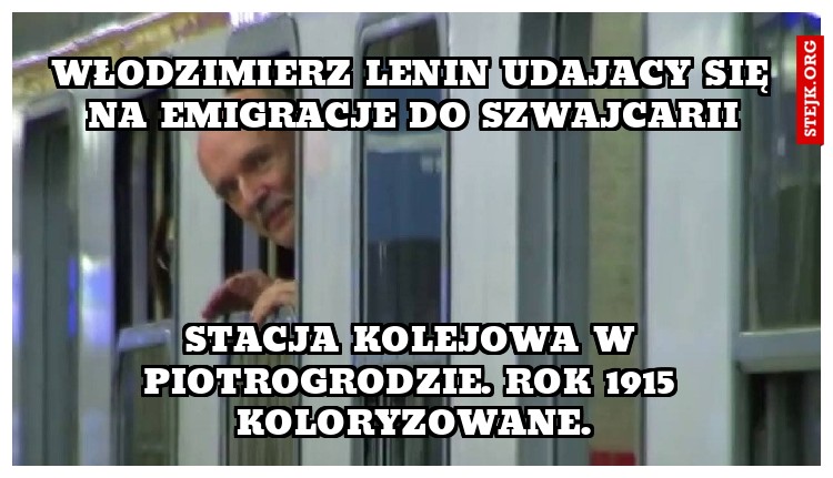Włodzimierz Lenin udajacy się na emigracje do szwajcarii