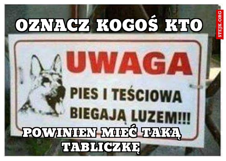 Oznacz kogoś kto 