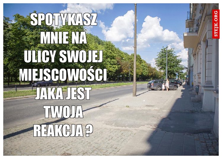 Spotykasz mnie na ulicy swojej miejscowości, jaka jest Twoja reakcja ?