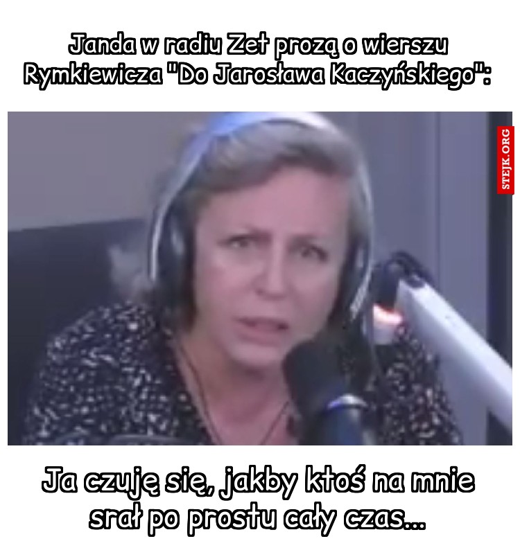 Janda w radiu Zet prozą o wierszu Rymkiewicza "Do Jarosława Kaczyńskiego":