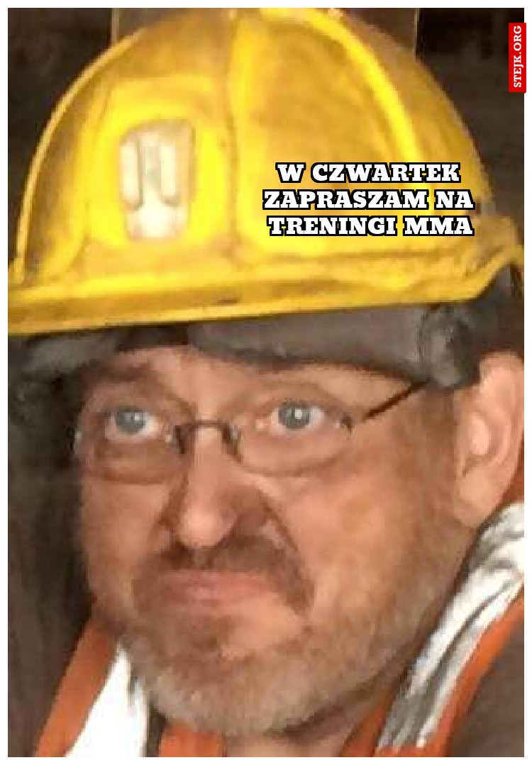 W czwartek zapraszam na treningi MMA