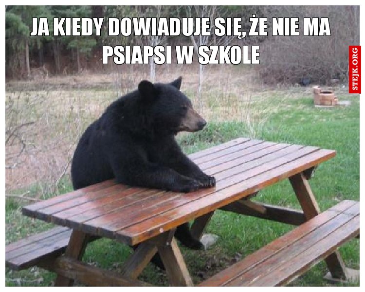 ja kiedy dowiaduje się, że nie ma psiapsi w szkole