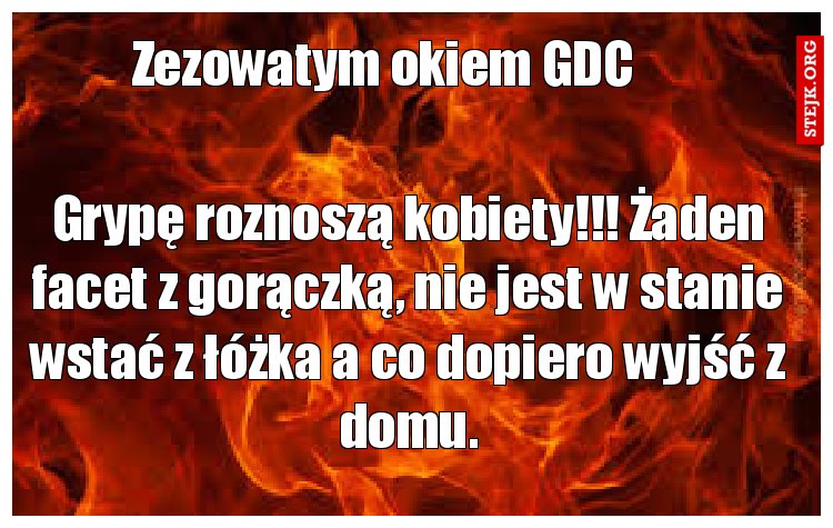 Grypę roznoszą kobiety!!! Żaden facet z gorączką, nie jest w stanie wstać z łóżka a co dopiero wyjść z domu.