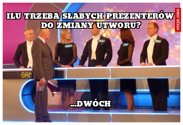 Ilu trzeba Słabych Prezenterów do zmiany Utworu?