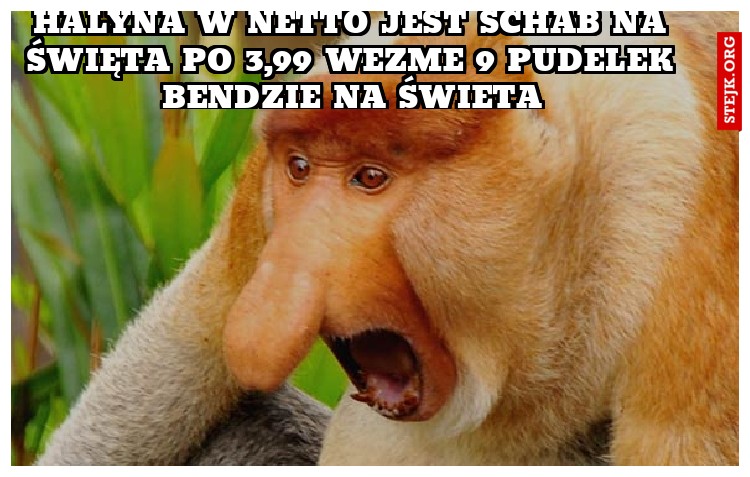 Halyna w netto jest schab na święta po 3,99 wezme 9 pudelek bendzie na świeta