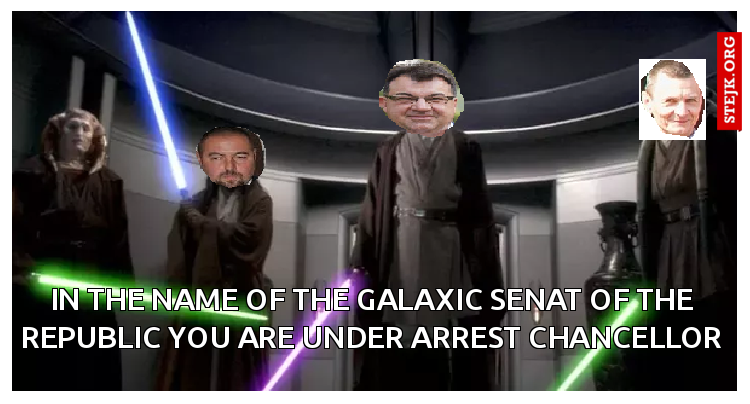 In the name of the galaxic senat of the republic you are under arrest chancellor