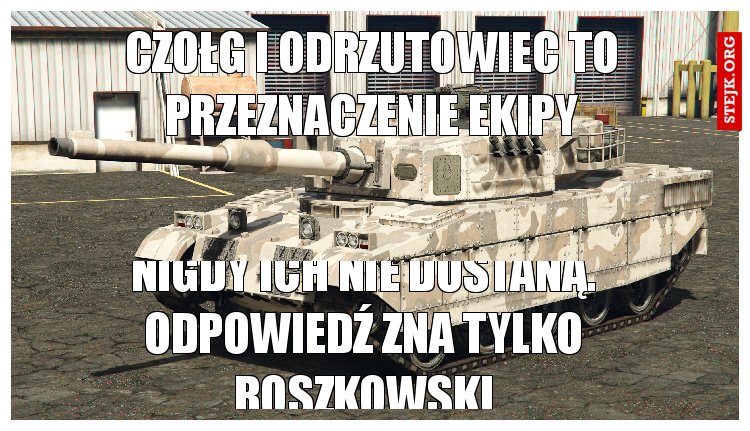 czołg i odrzutowiec to przeznaczenie ekipy