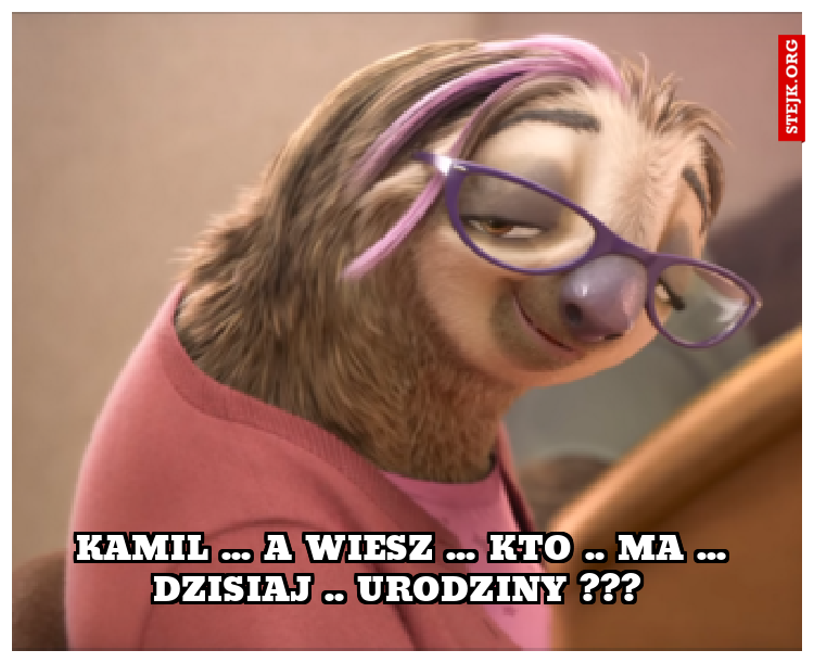 KAMIL ... a wiesz ... kto .. ma ... dzisiaj .. urodziny ??? 