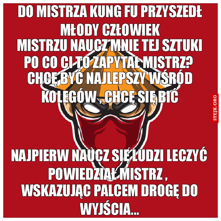Do mistrza kung fu przyszedł młody człowiek