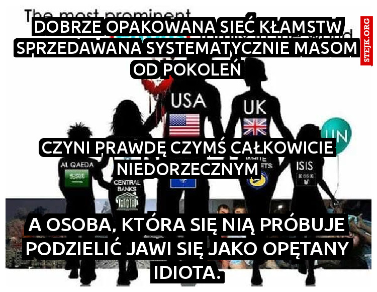 Dobrze opakowana sieć kłamstw sprzedawana systematycznie masom od pokoleń