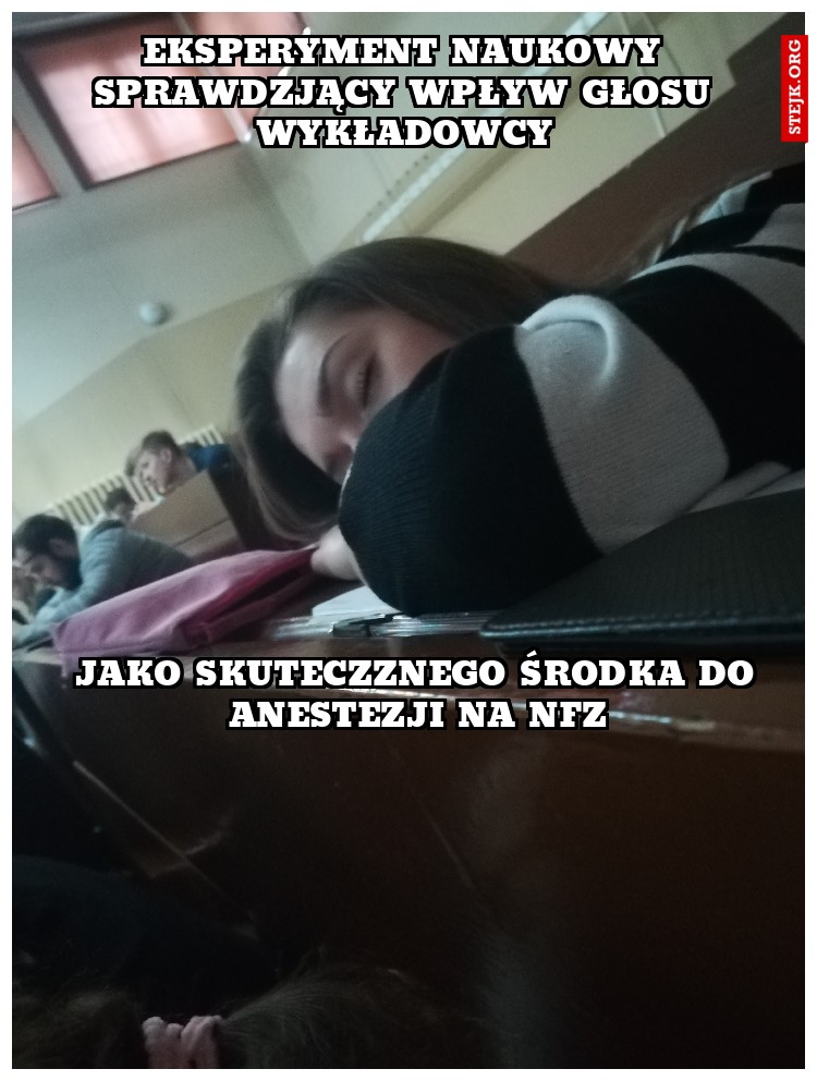 eksperyment naukowy sprawdzjący wpływ głosu wykładowcy