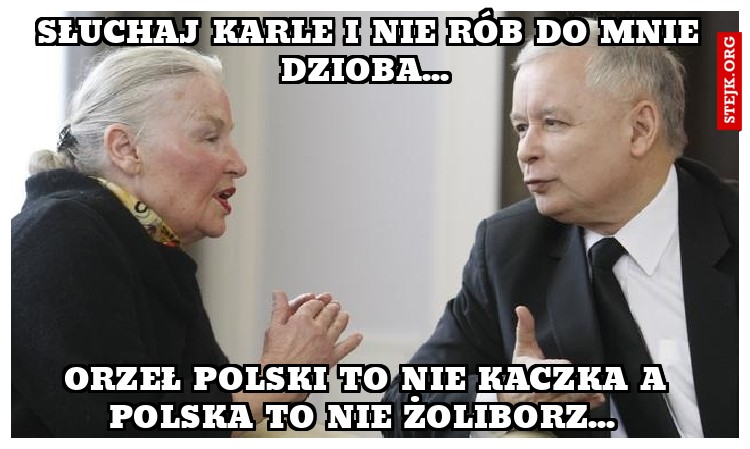 Słuchaj karle i nie rób do mnie dzioba... 