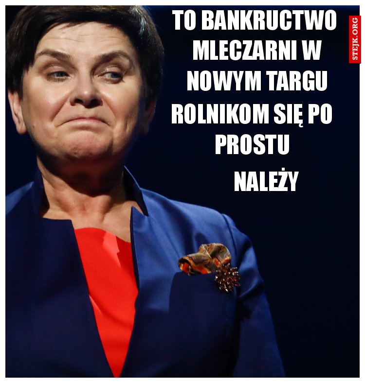 to bankructwo  mleczarni w nowym targu
