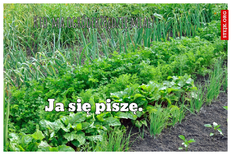 Kto  ma ogródek?Będzię miał?