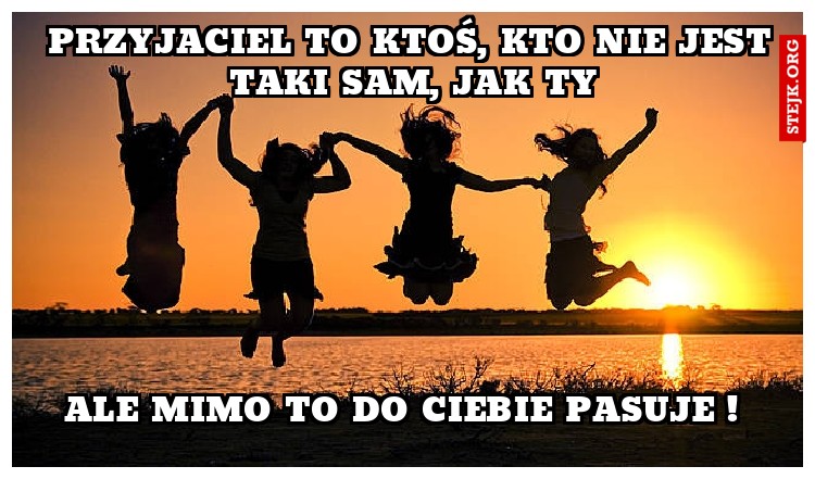 Przyjaciel to ktoś, kto nie jest taki sam, jak ty