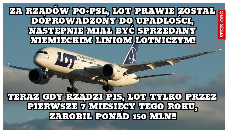 za rządów PO psl, lot prawie został doprowadzony do upadłości, następnie miał być sprzedany niemieckim liniom lotniczym!