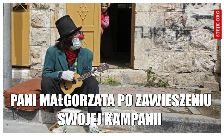 Pani Małgorzata po zawieszeniu swojej kampanii 