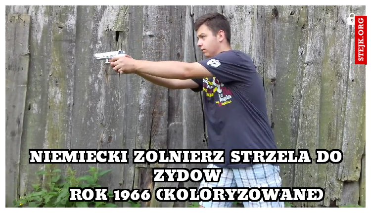 Niemiecki zolnierz strzela do zydow