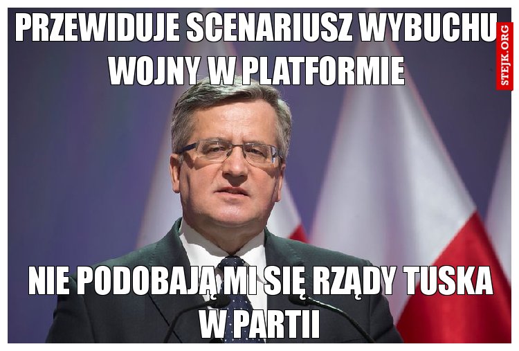 Przewiduje scenariusz wybuchu wojny w platformie