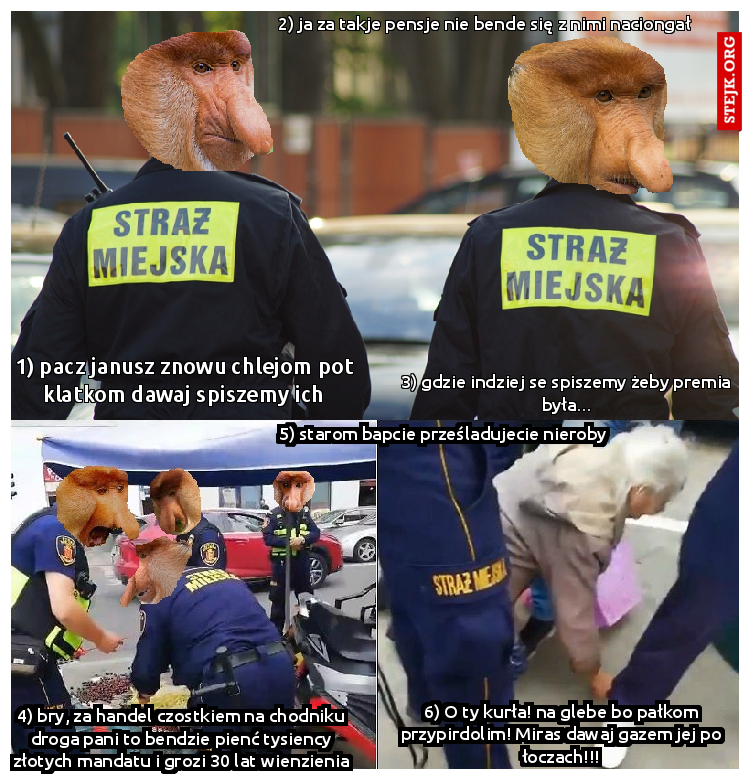 1) pacz janusz znowu chlejom pot klatkom dawaj spiszemy ich