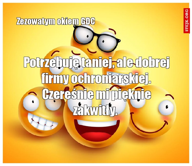 Potrzebuję taniej, ale dobrej firmy ochroniarskiej. Czereśnie mi pięknie zakwitły. 