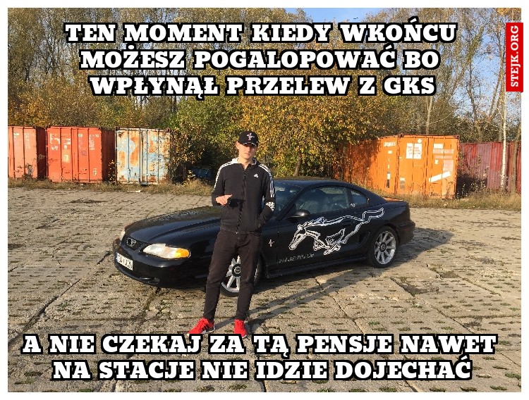Ten moment kiedy wkońcu możesz pogalopować bo wpłynął przelew z gks
