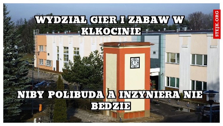 Wydział gier i zabaw w klkocinie