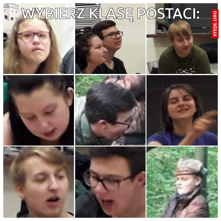 Wybierz klasę postaci:
