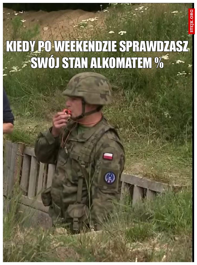 Kiedy po weekendzie sprawdzasz swój stan alkomatem %