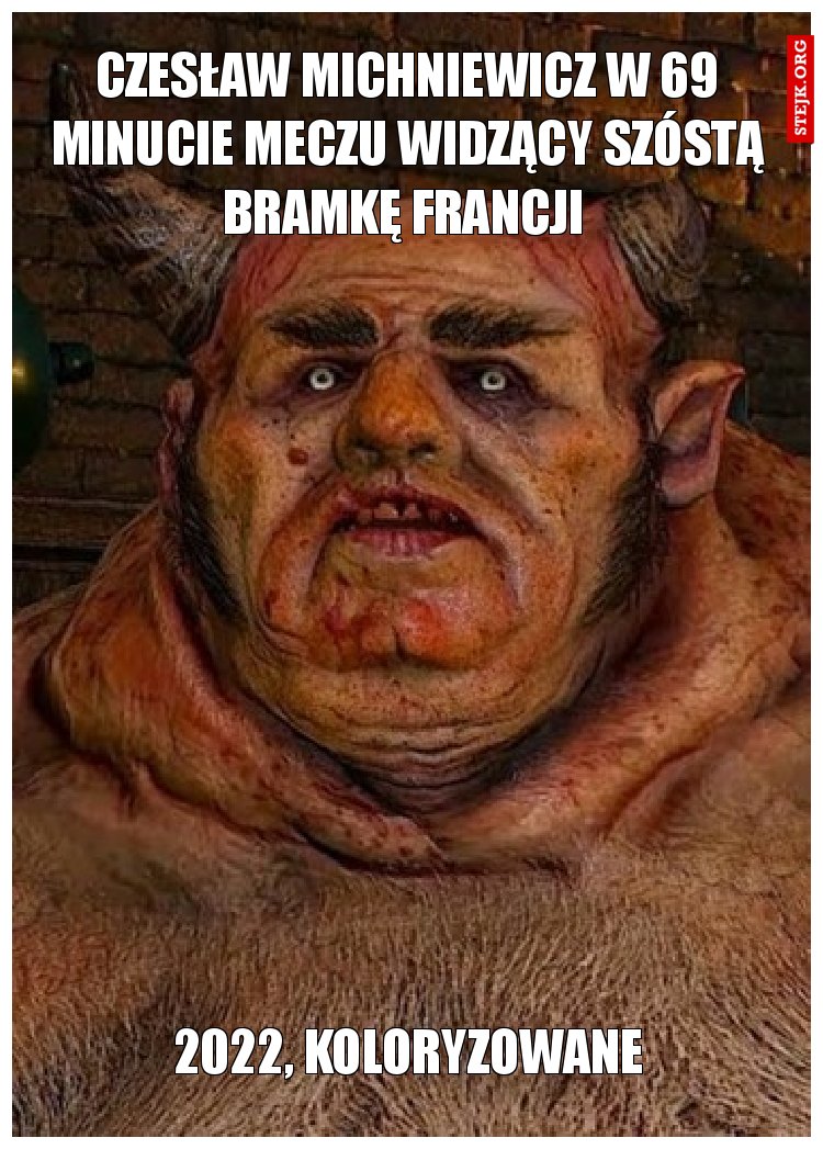 Czesław michniewicz w 69 minucie meczu widzący szóstą bramkę Francji 