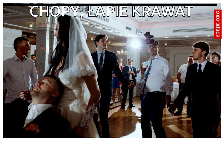 chopy, łapie krawat