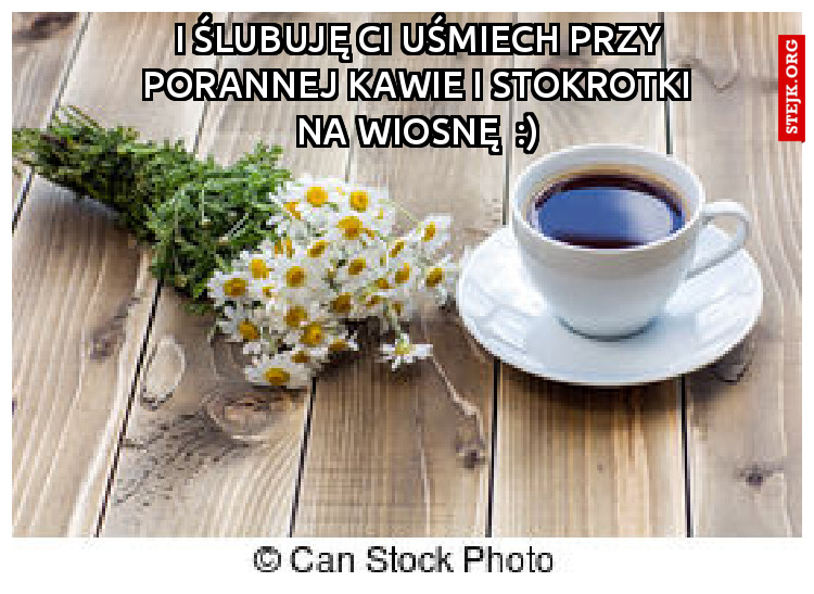 I ślubuję Ci uśmiech przy porannej kawie i stokrotki na wiosnę  :)
