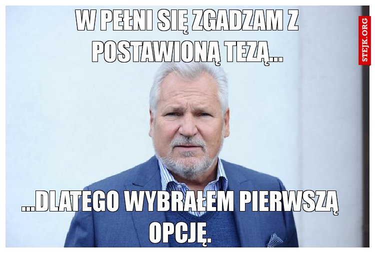 W pełni się zgadzam z postawioną tezą...