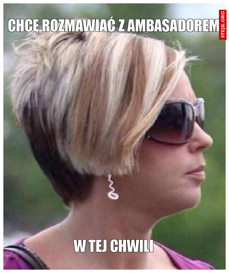 CHCĘ ROZMAWIAĆ Z AMBASADOREM