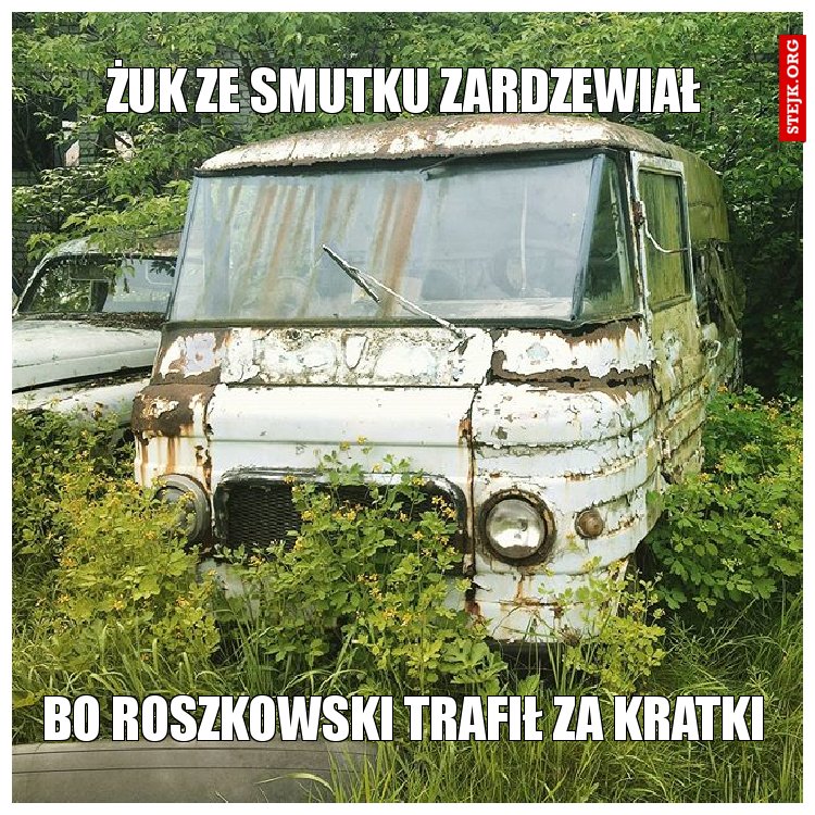 żuk ze smutku zardzewiał