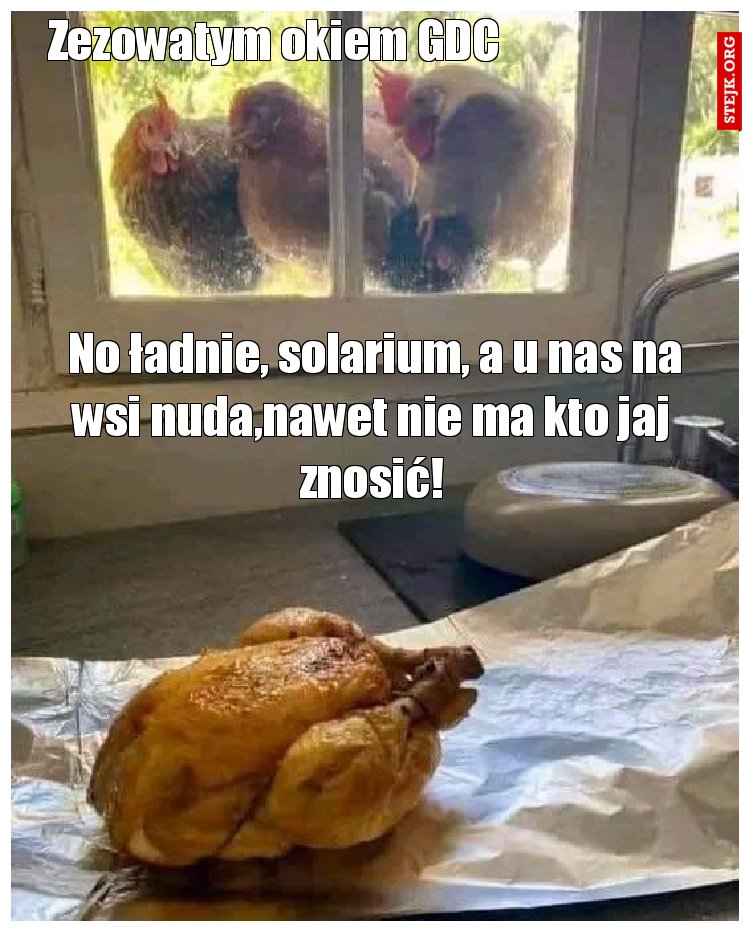  No ładnie, solarium, a u nas na wsi nuda,nawet nie ma kto jaj znosić!